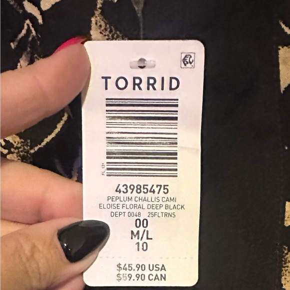 BOGO TORRID NWT Peplum Challis Cami - Picture 7 of 7